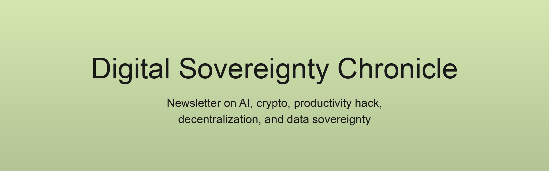 Digital Sovereignty Chronicle